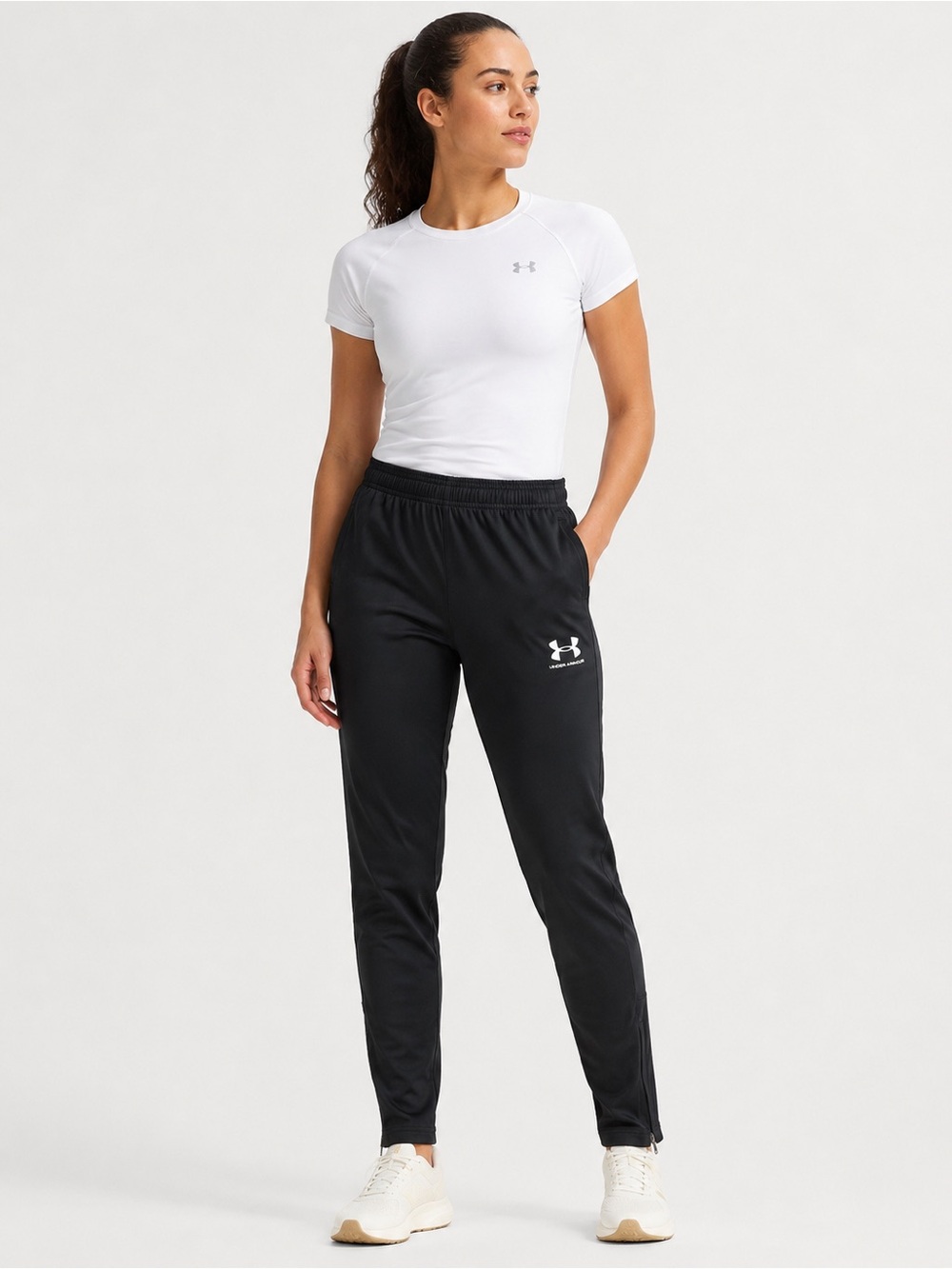 Under Armour Women’s Challenger Training Pants Large Black Fitted NWT Zip Ankle